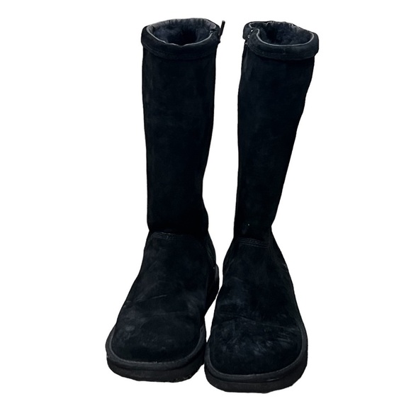 UGG Black Kenly Winter Tall Suede Sherpa Line Boots Size 9 Women's - Picture 3 of 12